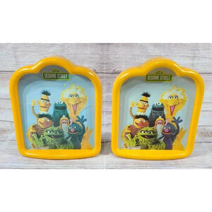 Vintage Muppets Sesame Street Plastic Bookends Set Of 2 Big Bird Grover Ernie